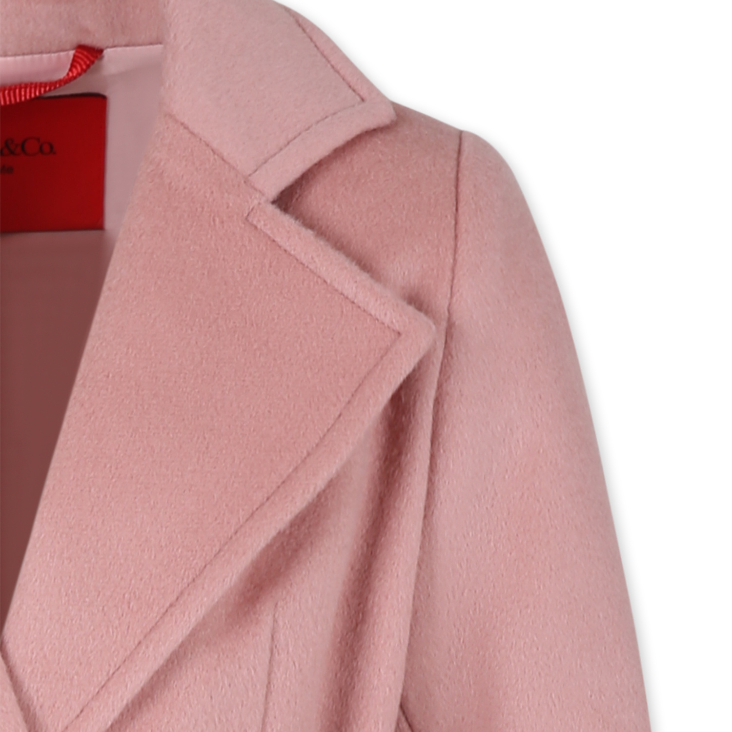 Max & Co Belted Wool Coat In Pink
