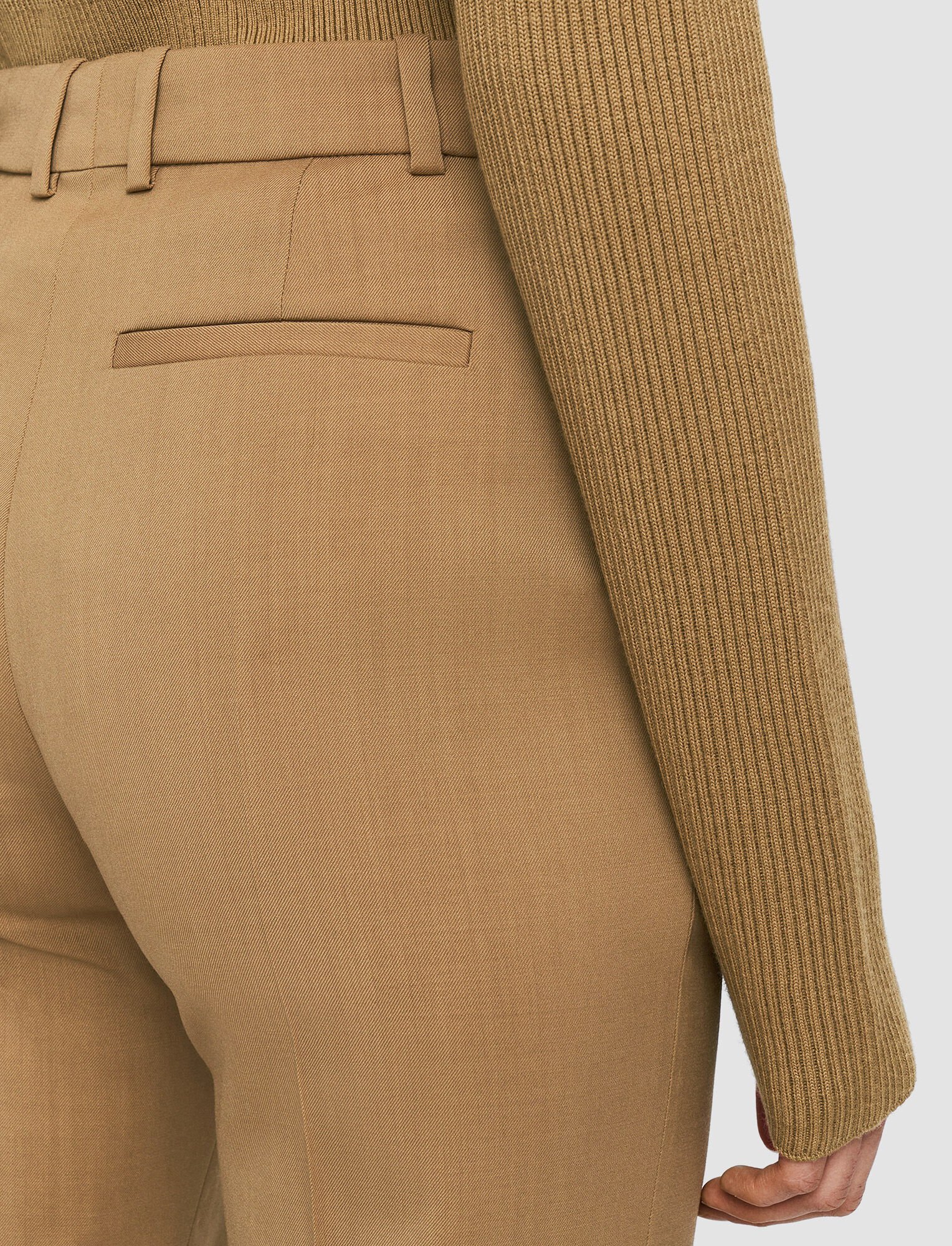 Shop Joseph Straight-leg Virgin-wool Trousers In Brown