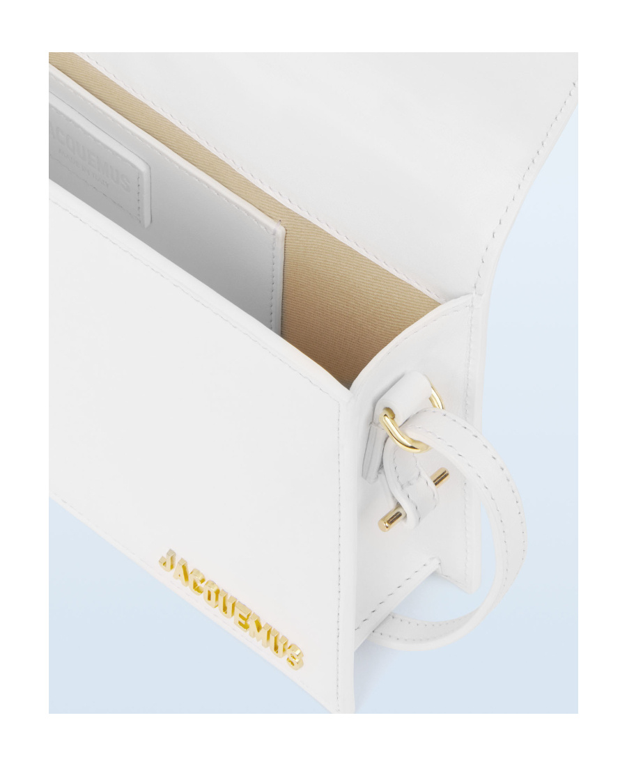 Jacquemus Logo-plaque Leather Tote Bag In White
