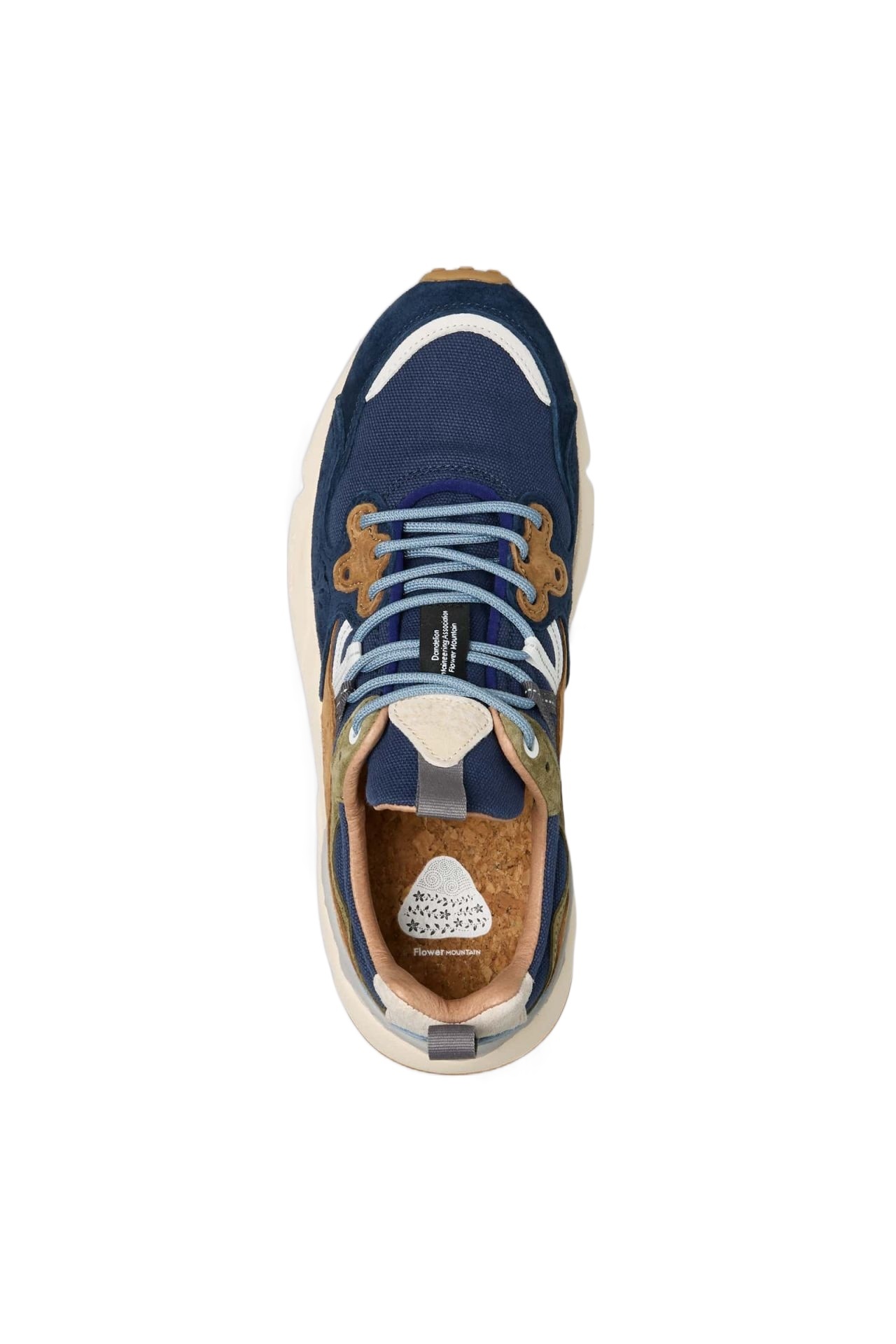 Flower Mountain Yamano 3 Blue And Navy Suede And Canvas Sneakers In Multicolor