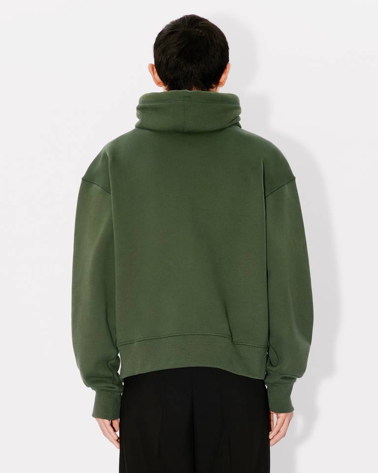 Kenzo Embroidered Logo Long Sleeve Sweater In Green