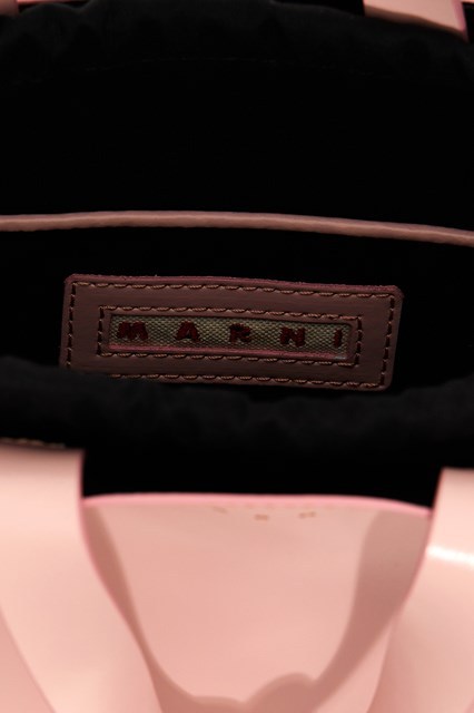 Marni Mini Museo Leather Tote Bag In Pink