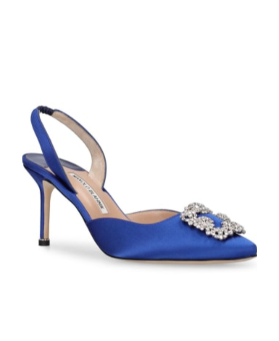 MANOLO BLAHNIK HANGISLI SHOES WITH EXPOSED HEELS