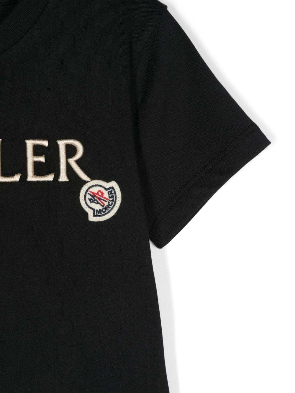 Moncler Stretch Cotton Jersey T-shirt In Black