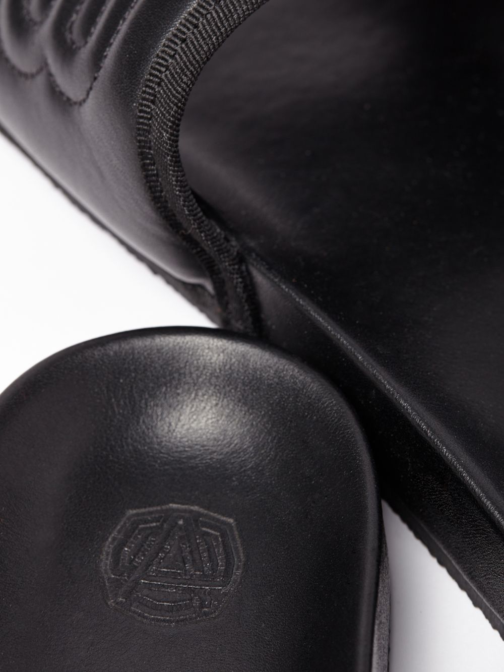 Ambush 10mm Quilted Leather Slide Sandals In Black