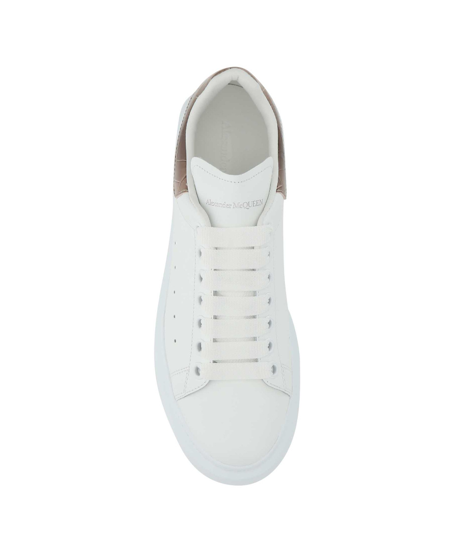 Alexander Mcqueen Crocodile-effect Low-top Sneakers In White