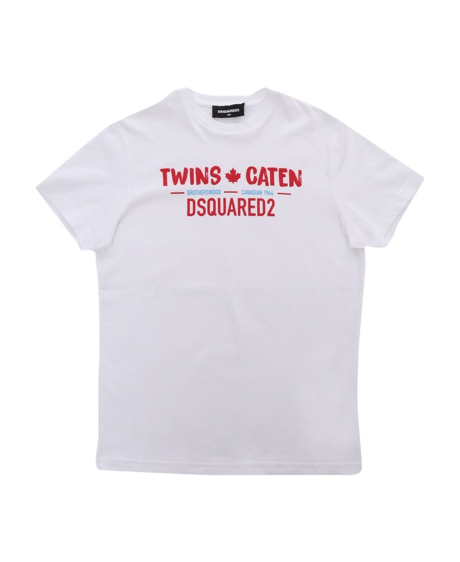 Dsquared2 Kids Logo Printed Crewneck T-shirt In White