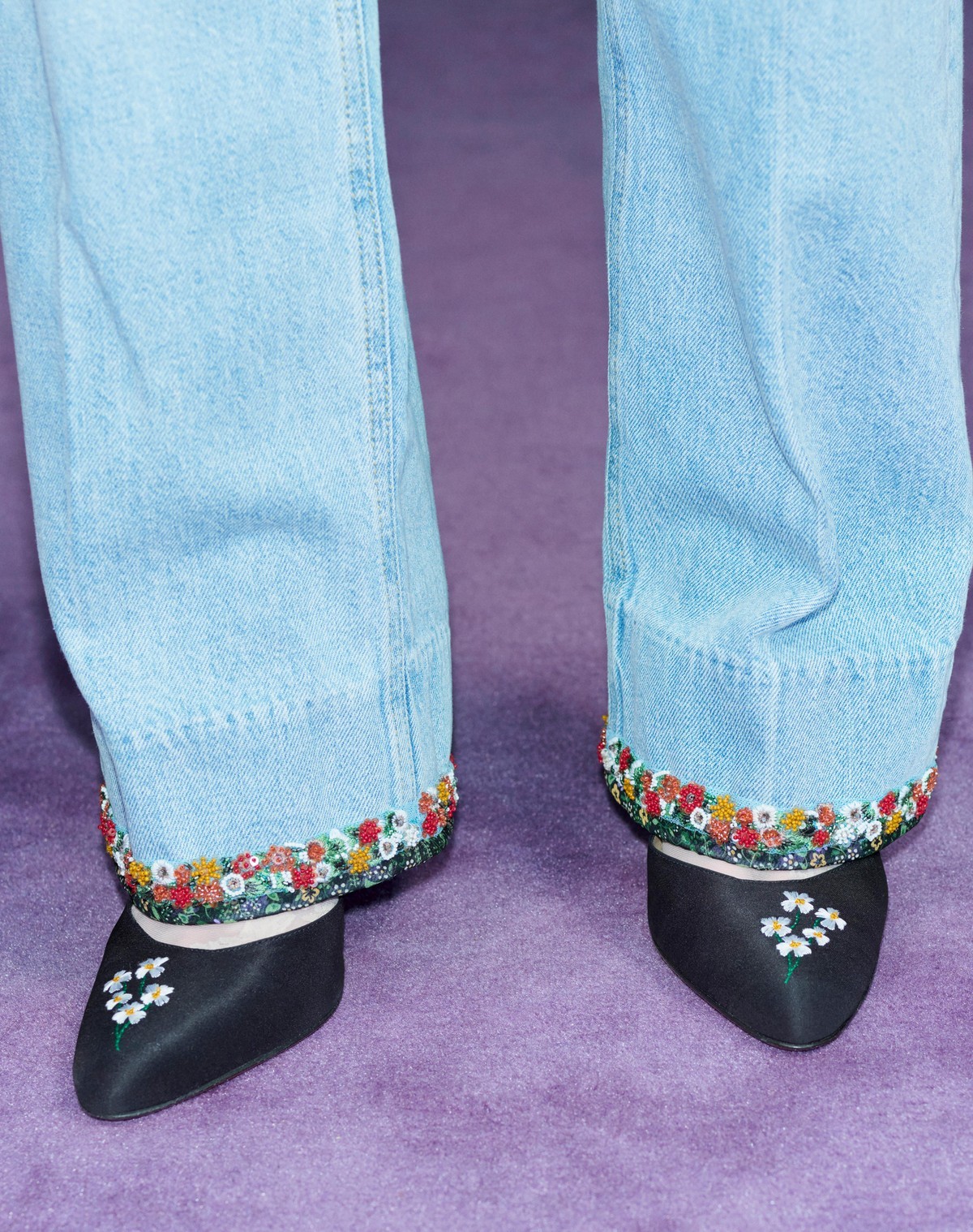 Valentino Garavani Hi Dolly Fabric Pumps With 105 Mm Floral Embroidery Woman Black 41 In Black