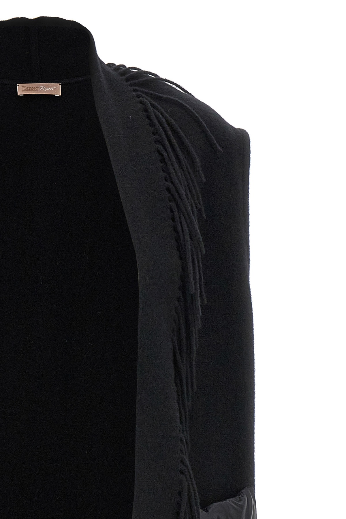 Herno Fringed Gilet In Black
