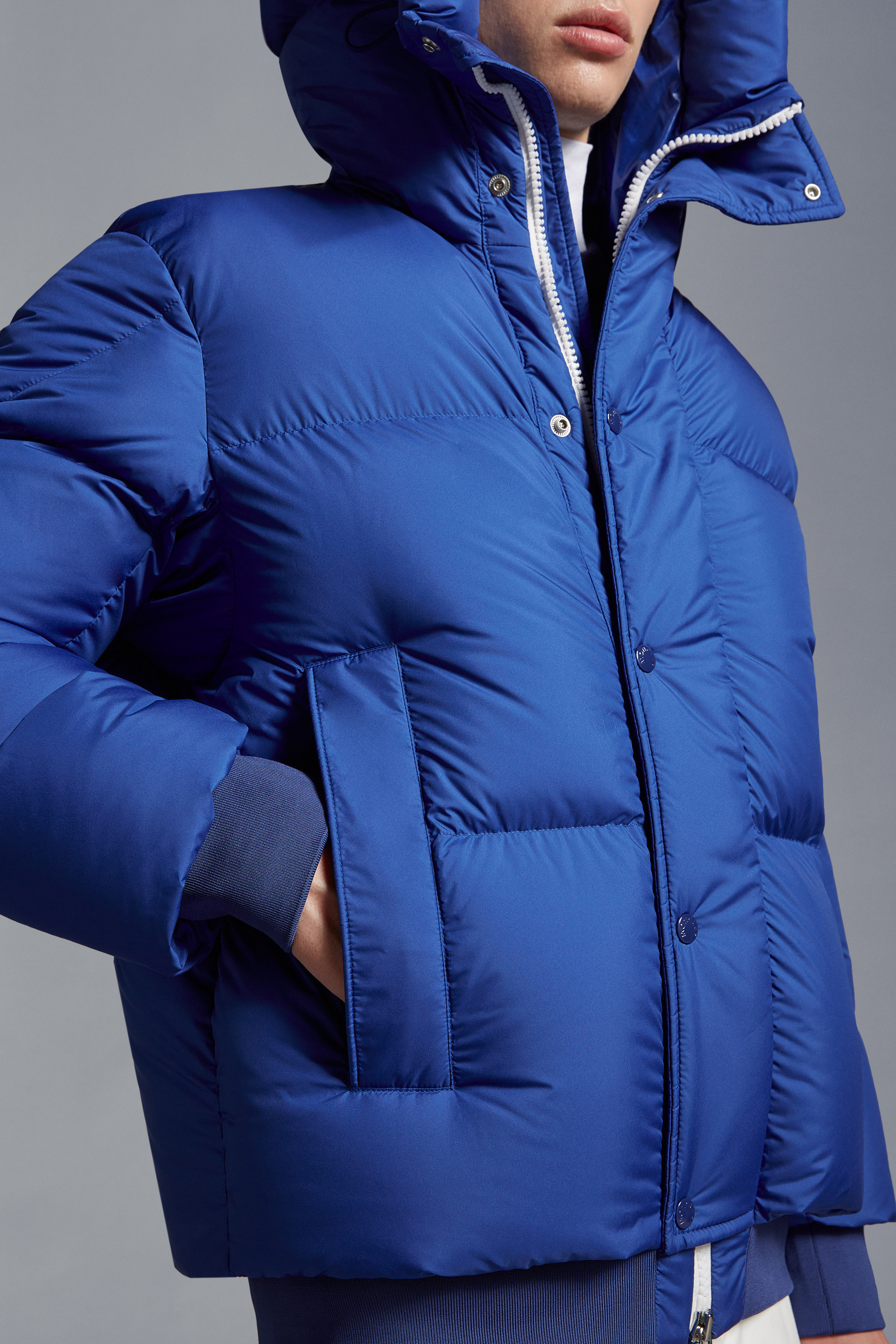 Shop Moncler Risler Quilted Hooded Puffer Jacket In Blue