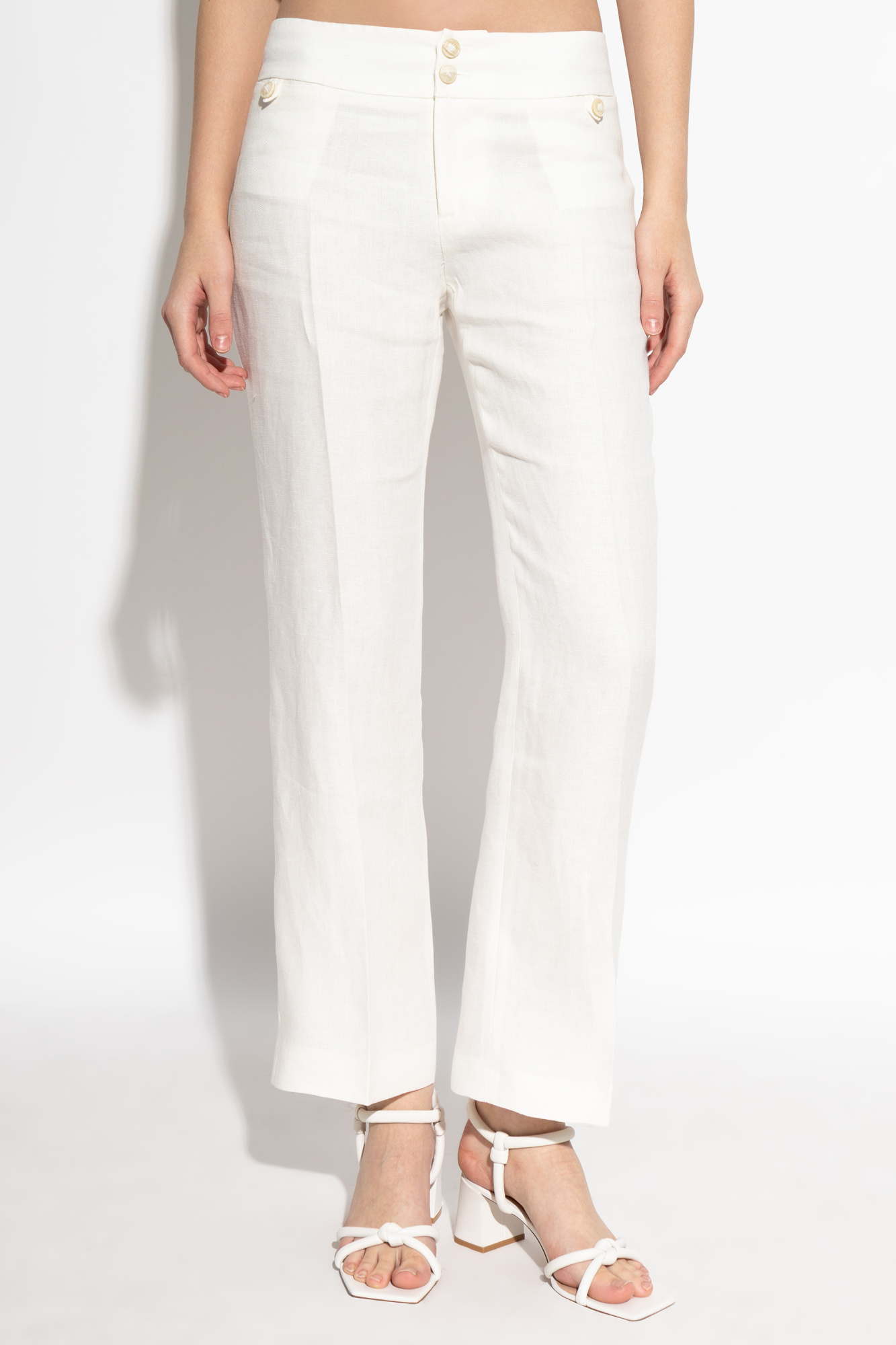 Etro Micro Flare Casual Pants In White