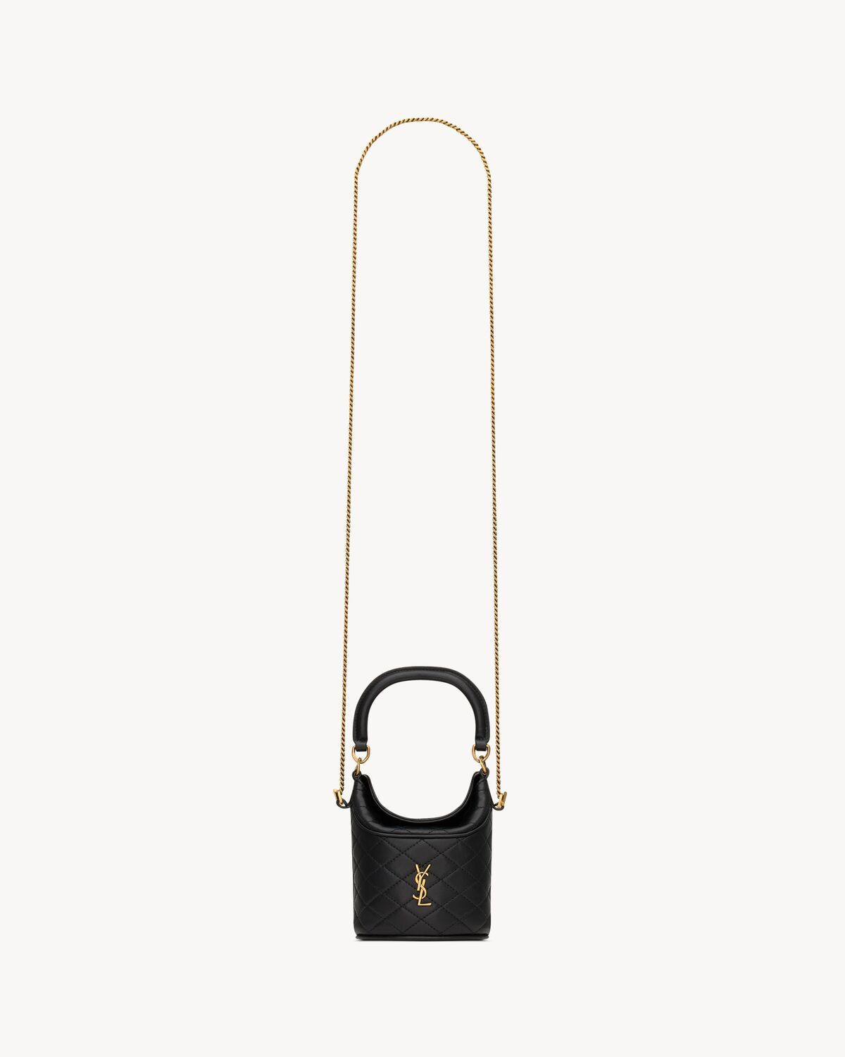 Saint Laurent Gaby Mini Bucket In Lambskin In Black