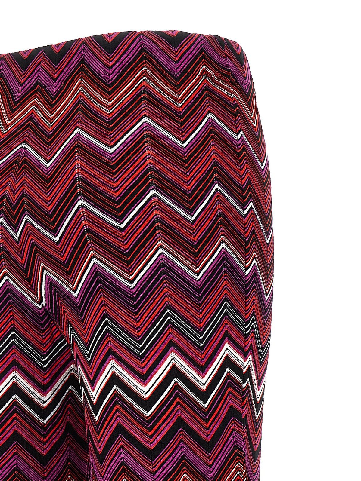 Shop Missoni Zigzag-print High-waisted Trousers In Red