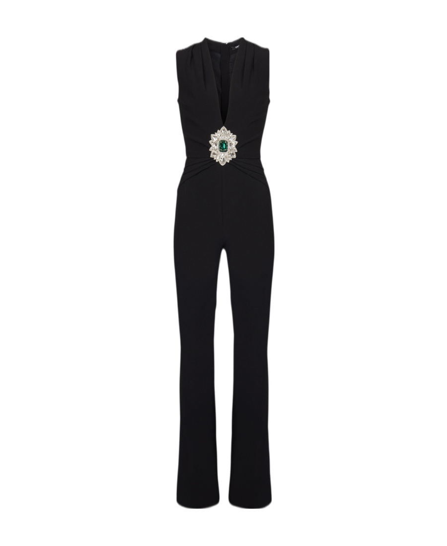 BALMAIN SLEEVELESS FLARED JUMPSUIT 