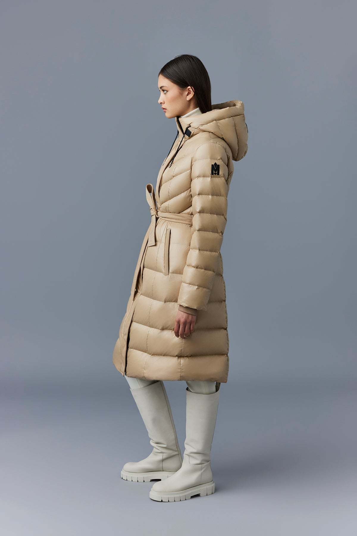 Mackage Logo Down Jacket In Nude