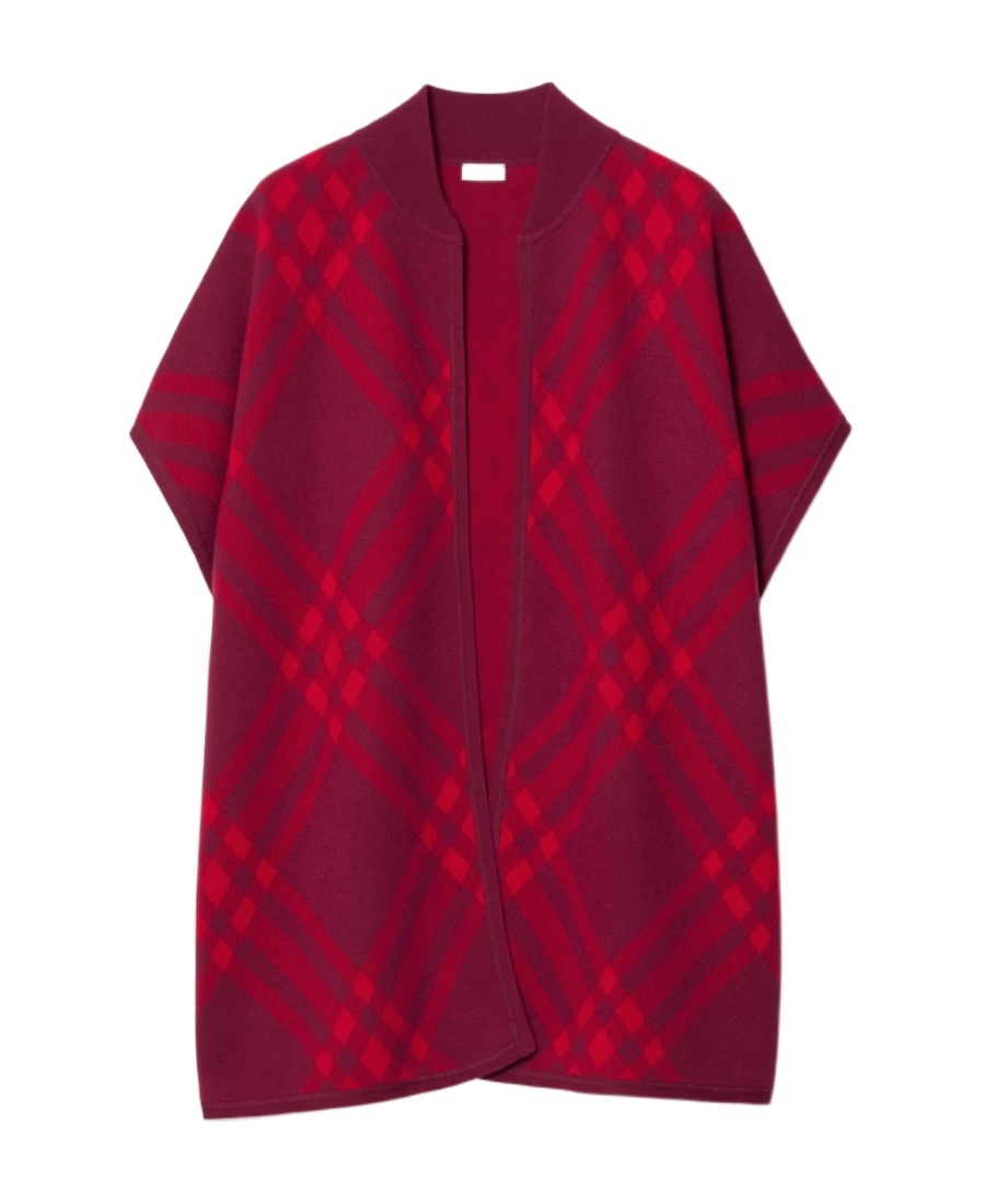 Burberry Woman Cape Garnet Size Onesize Wool In Red