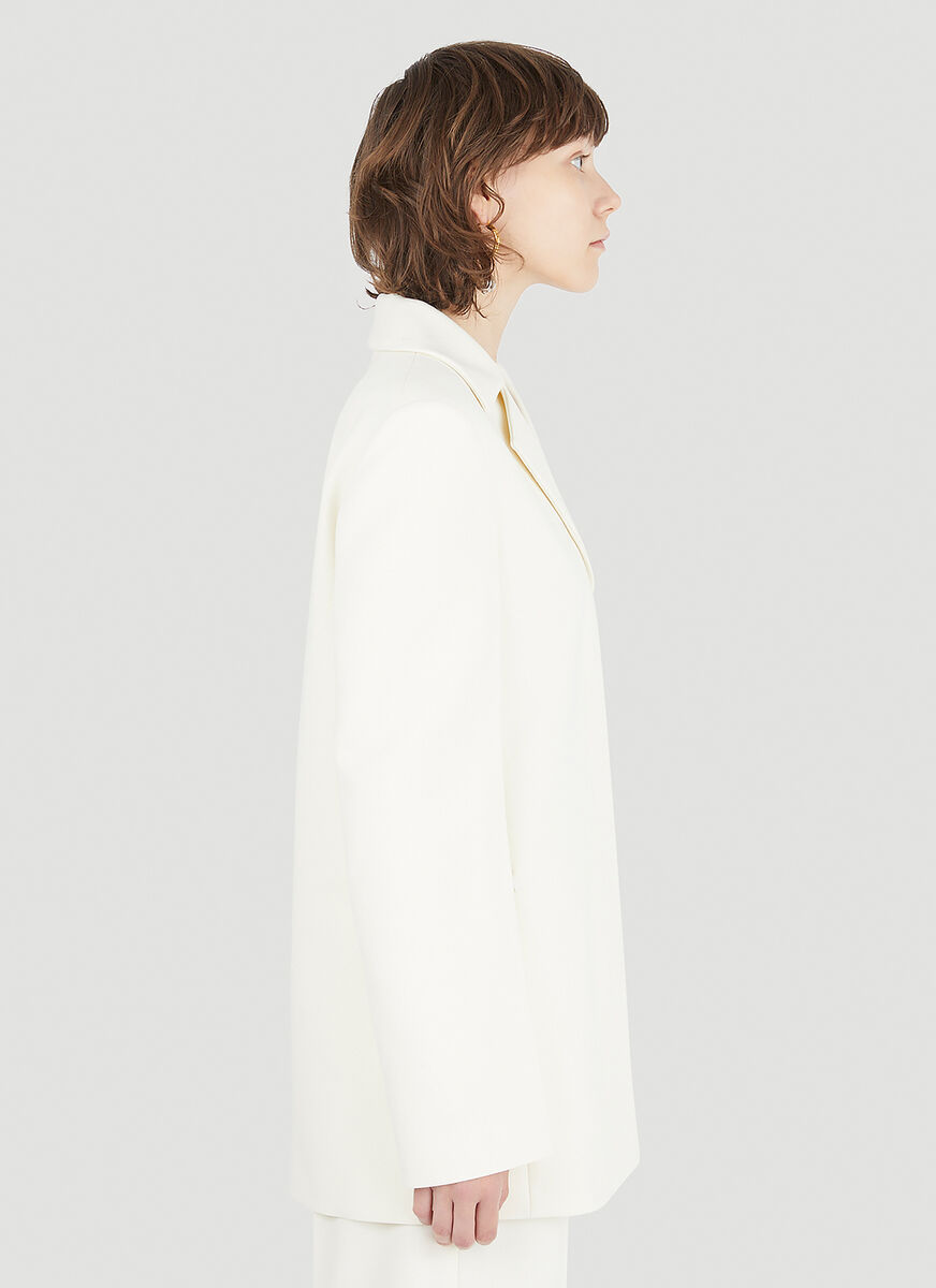 Jil Sander Darted Tailored Jacket In White
