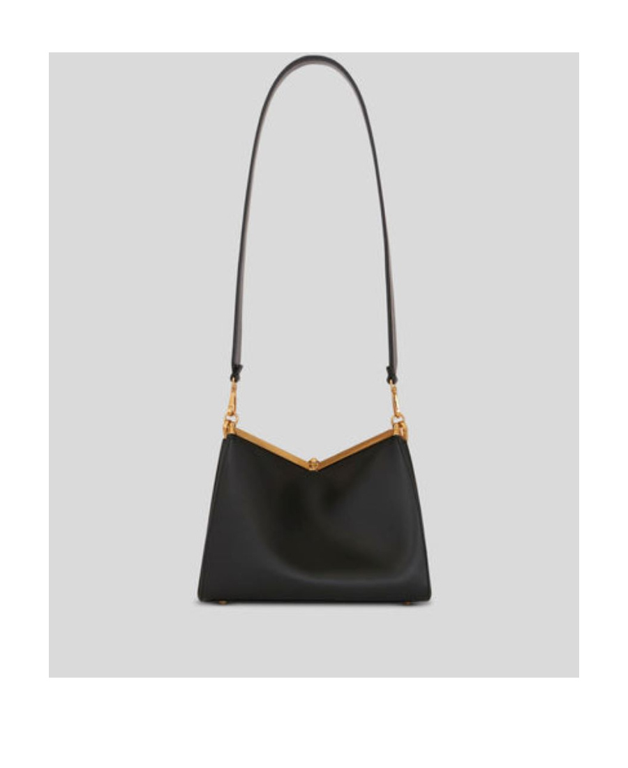 Etro 'small Vela' Black Shoulder Bag With Logo And Pegasus Charm In Black