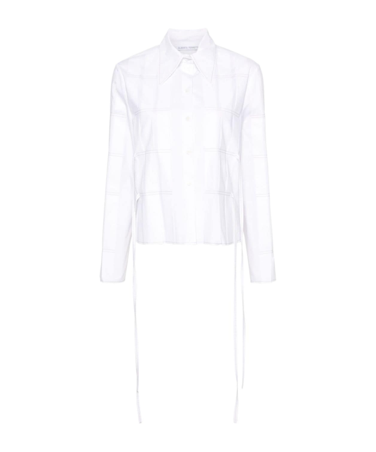 Alberta Ferretti Pleat-detail Shirt In White