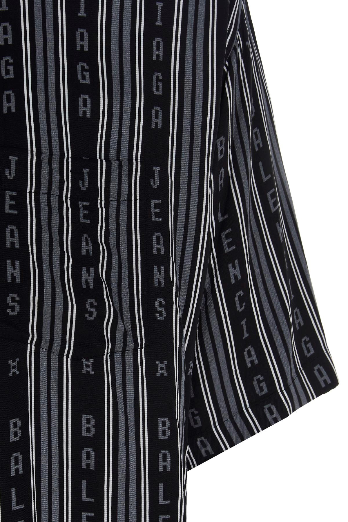 Balenciaga Logo-stripe Oversized Shirt In Black