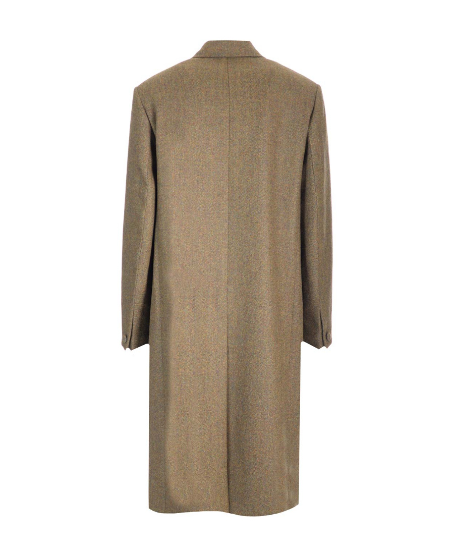 Givenchy Oversized Buutton-up Long Coat In Brown