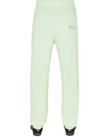 Stone Island Logo-print Cotton Track Pant In Green