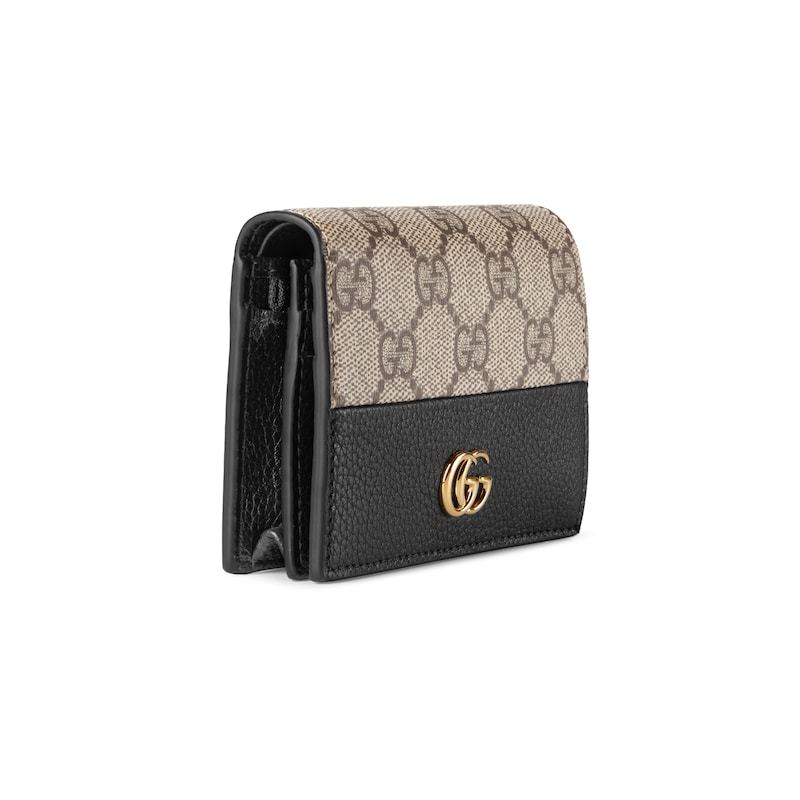 Gucci Gg Marmont Bi-color Card Case Wallet In Multi