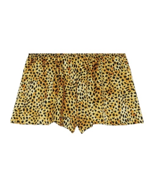 Versace Leopard-print Silk Shorts In Animal Print