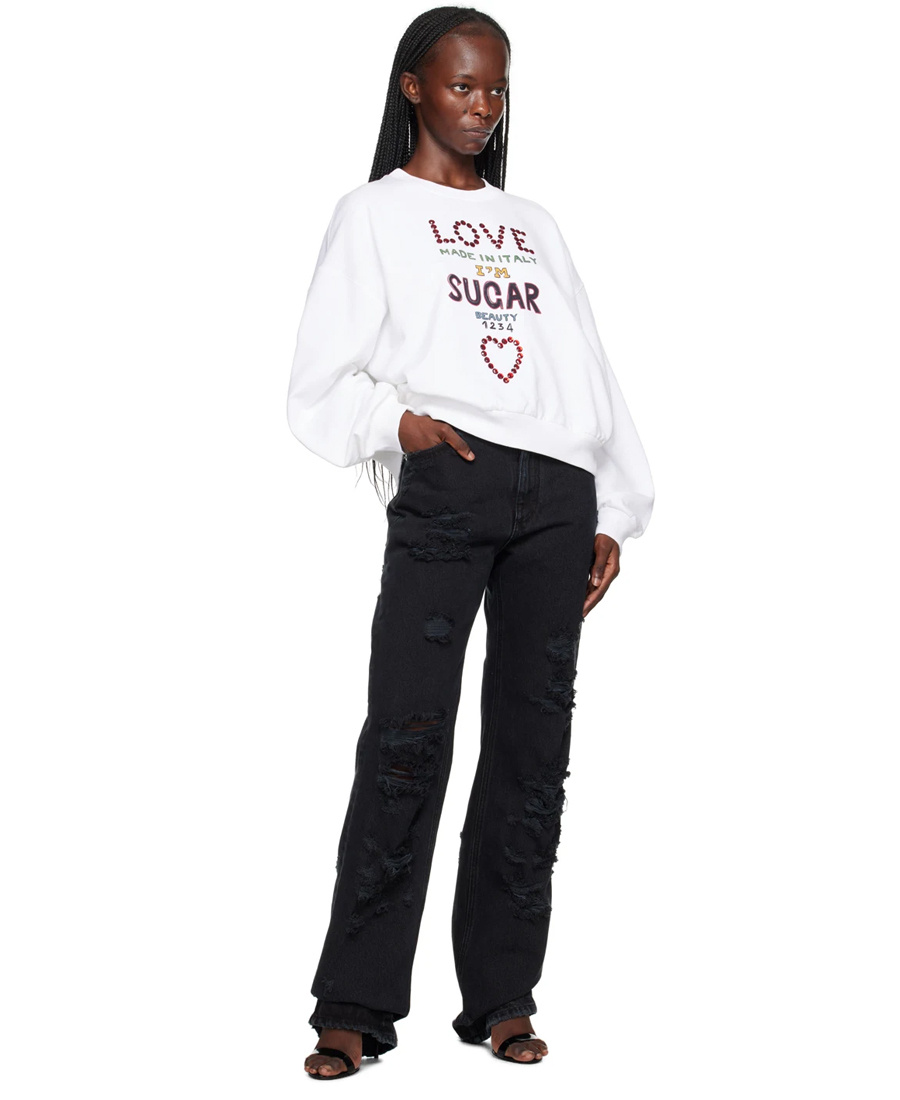 Dolce & Gabbana Lettering Print Oversized Sweatshirt In White