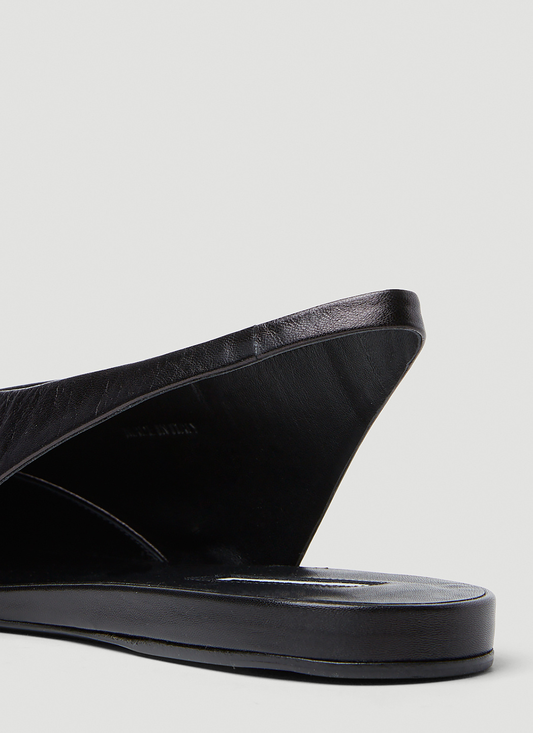Jil Sander Black Leather Slingback Ballet Flats In Black