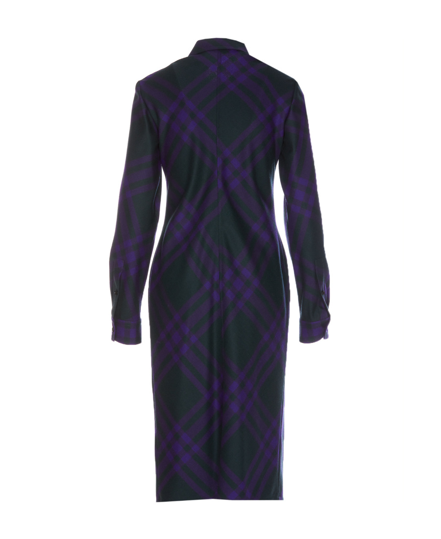 Burberry Long Sleeved Checked Shirt Dress In Black