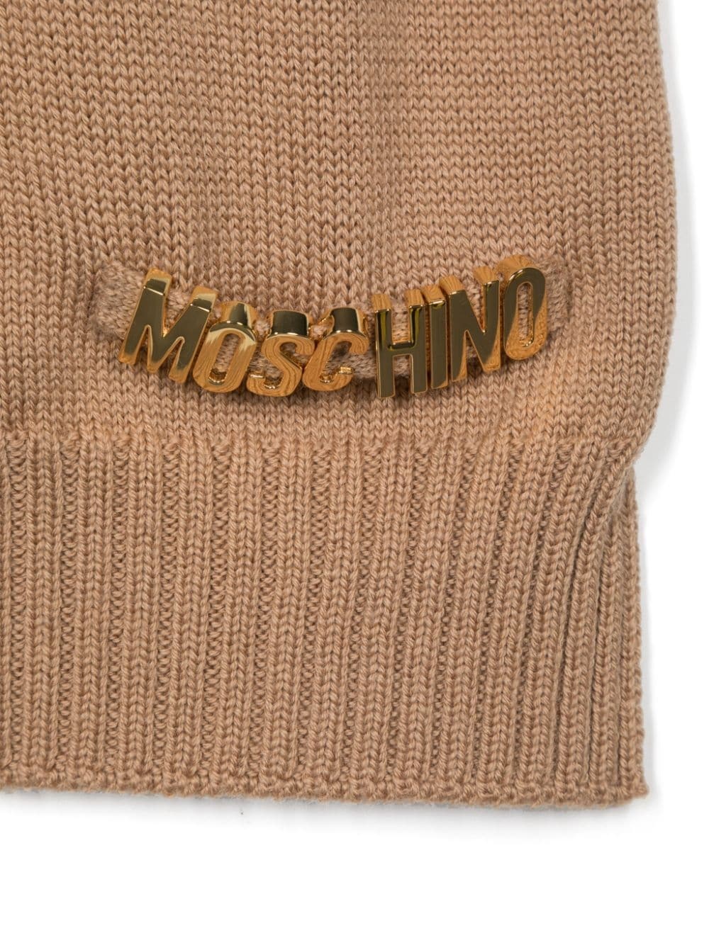 Moschino Wool Scarf In Nude