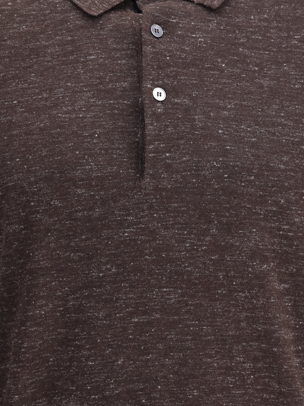 Zegna Silk Long Sleeve Top In Brown