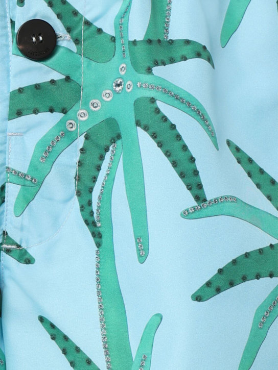 Jacquemus Le Maillot Puntini Light Blue Swimsuit With Elastic Waist And All-over Print In Tech Fabric Man