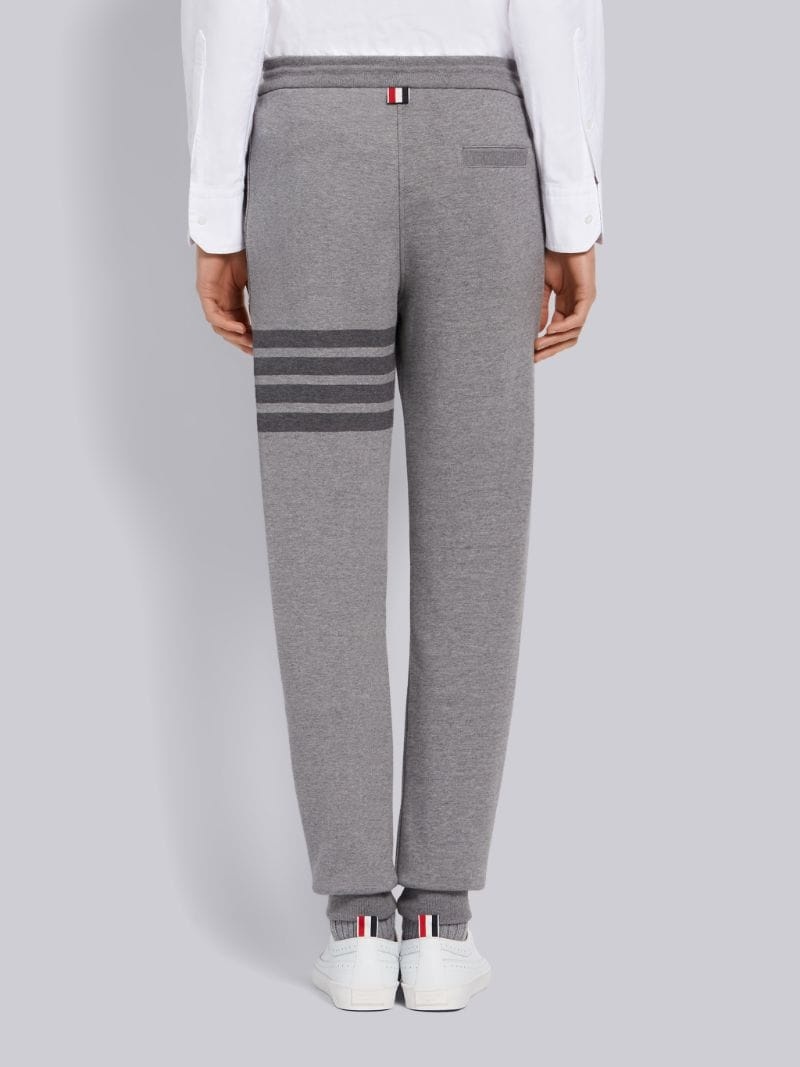 Thom Browne Tonal 4-bar Loopback Track Pants In Gray