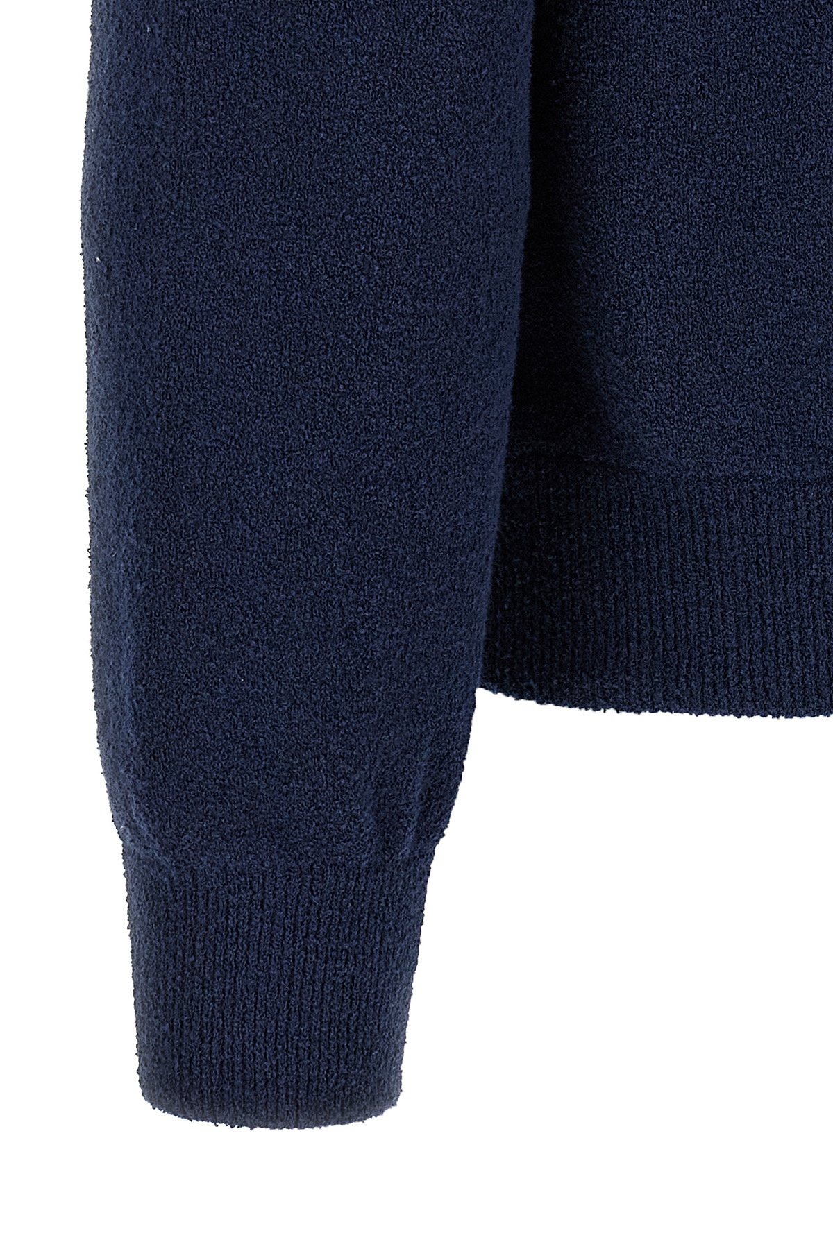 Roberto Collina Hooded Terry Sweater With Ribbed Cuffs And Hem In Blue