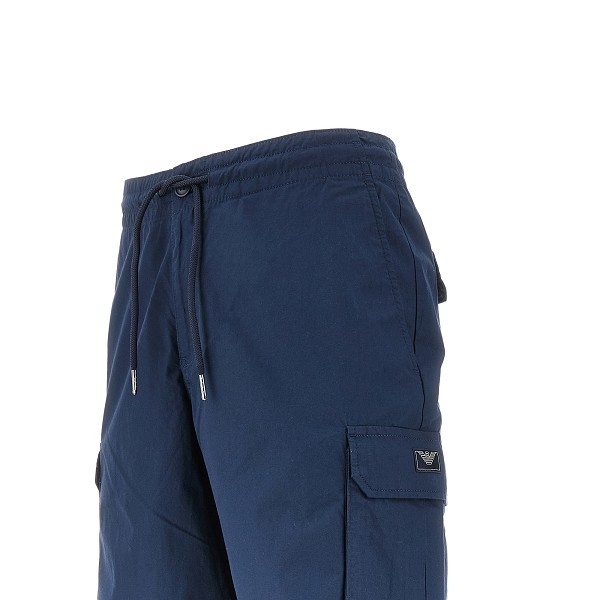 Emporio Armani Canvas Cargo Bermuda Shorts In Blue