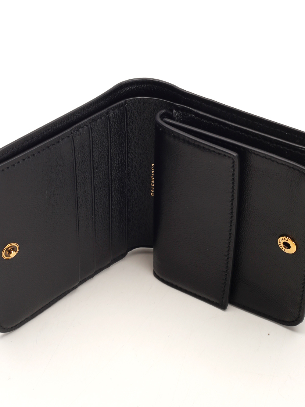 Balenciaga Logo-debossed Leather Wallet In Black