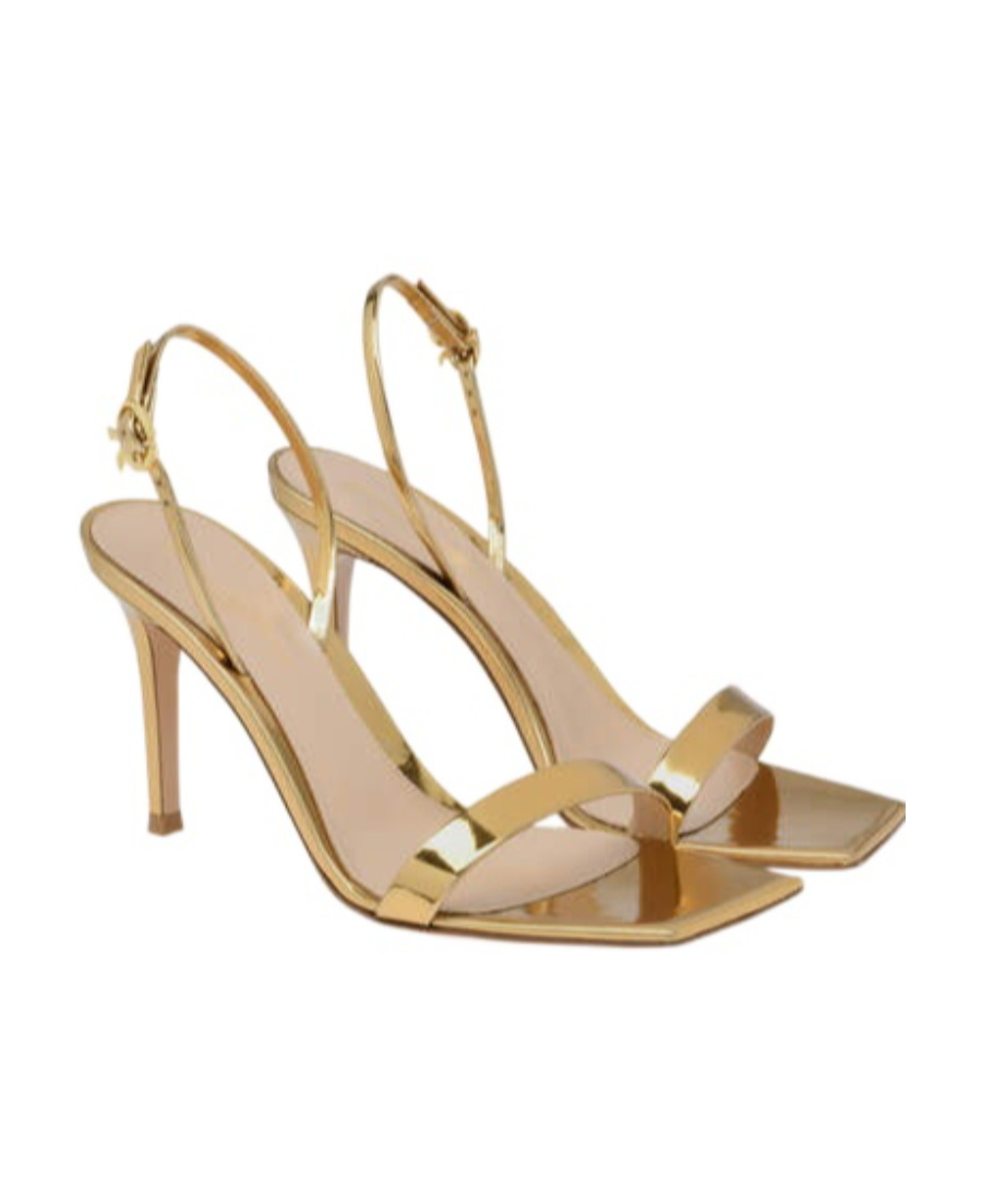 Gianvito Rossi 95mm Metallic Slingback Sandals In Gold