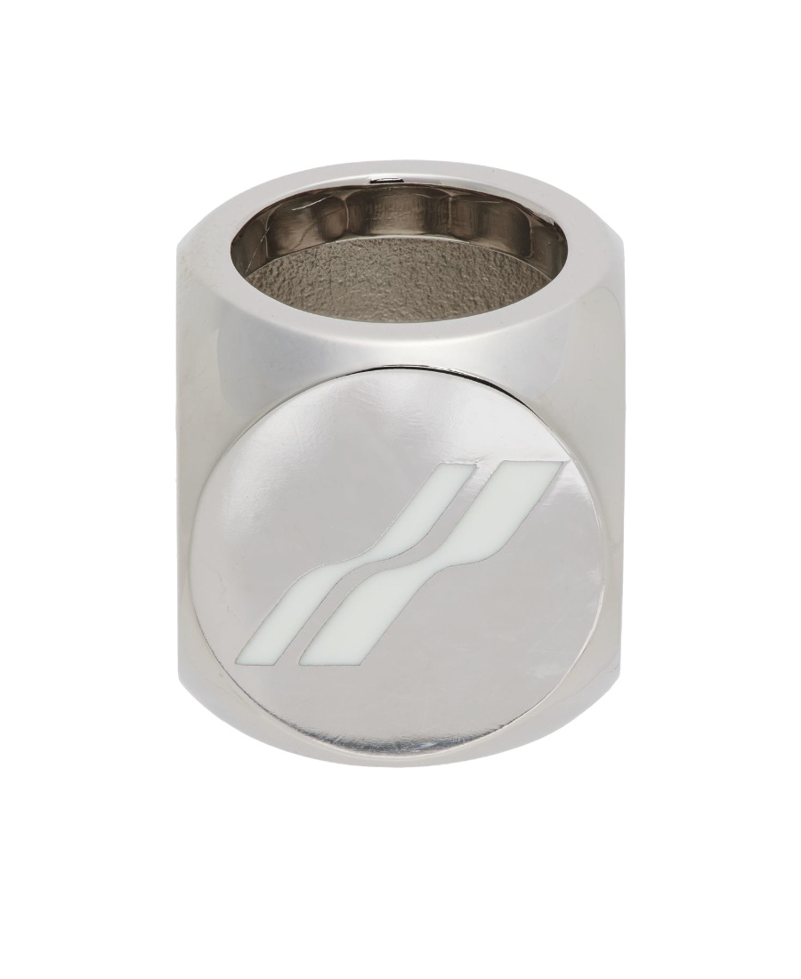 We11 Done Logo Dice Ring In Gray