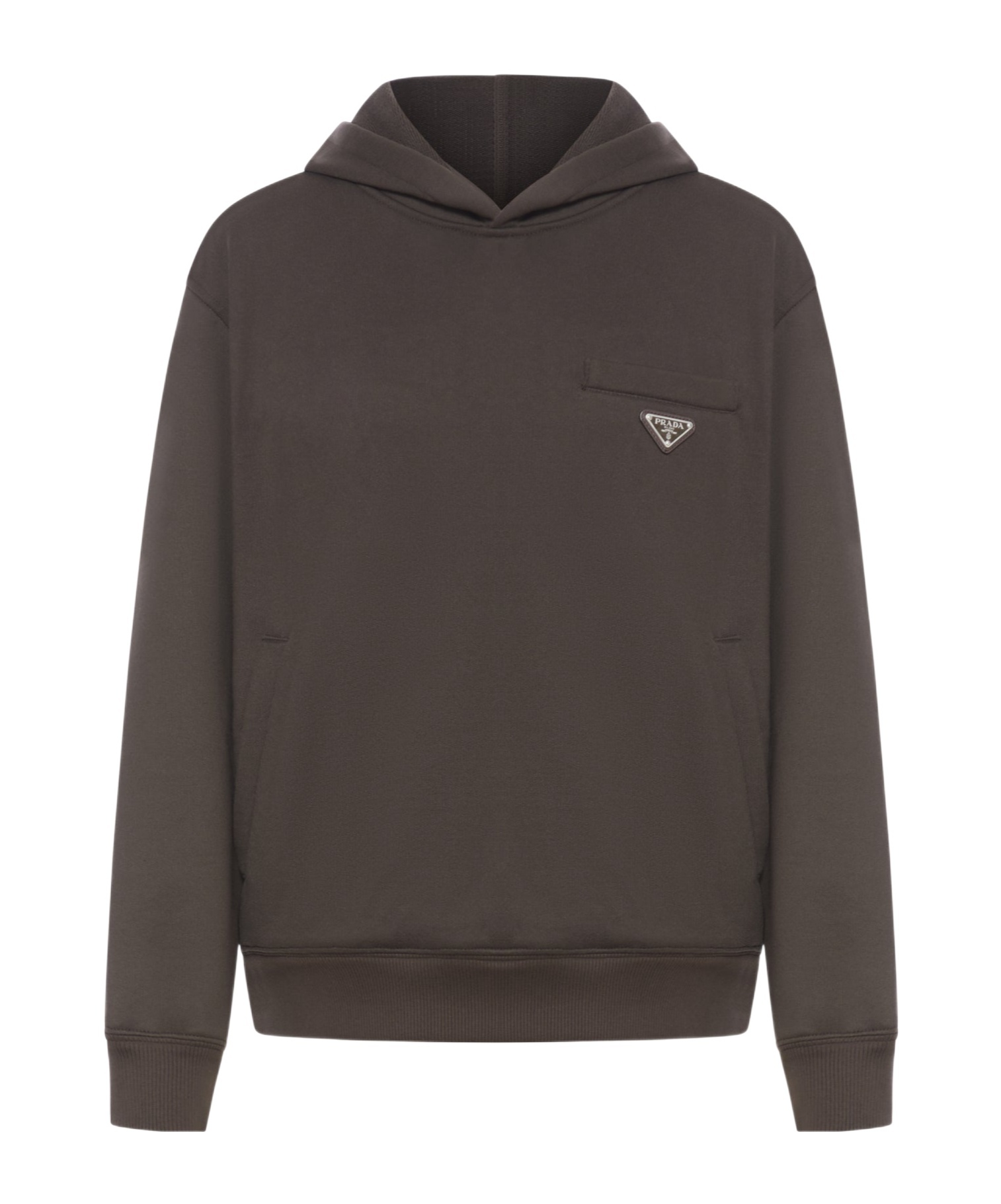 Prada Cotton Hoodie In Black