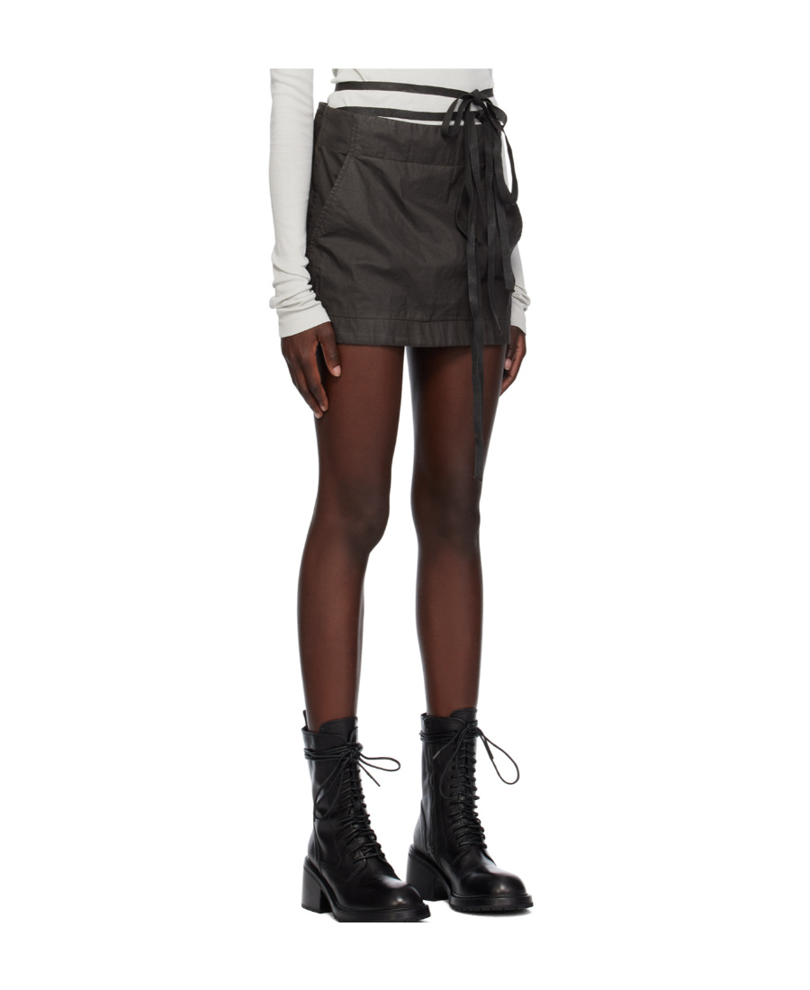 Ann Demeulemeester Magdalena Waxed Cotton Mini Skirt In Black