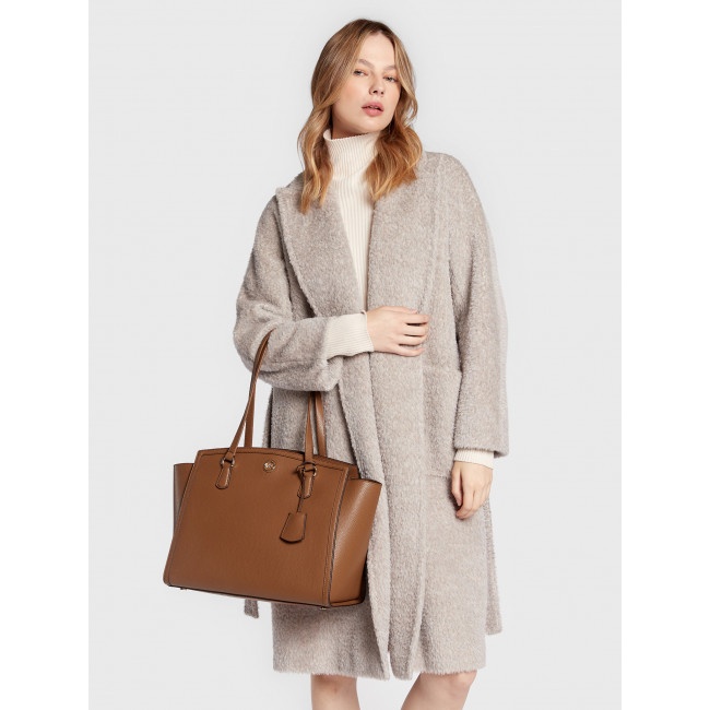 Michael Michael Kors Large Logo Embossed Handbag In Brown