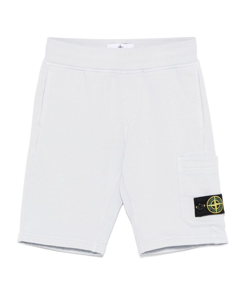 Stone Island Elastic Waist Shorts In Blue