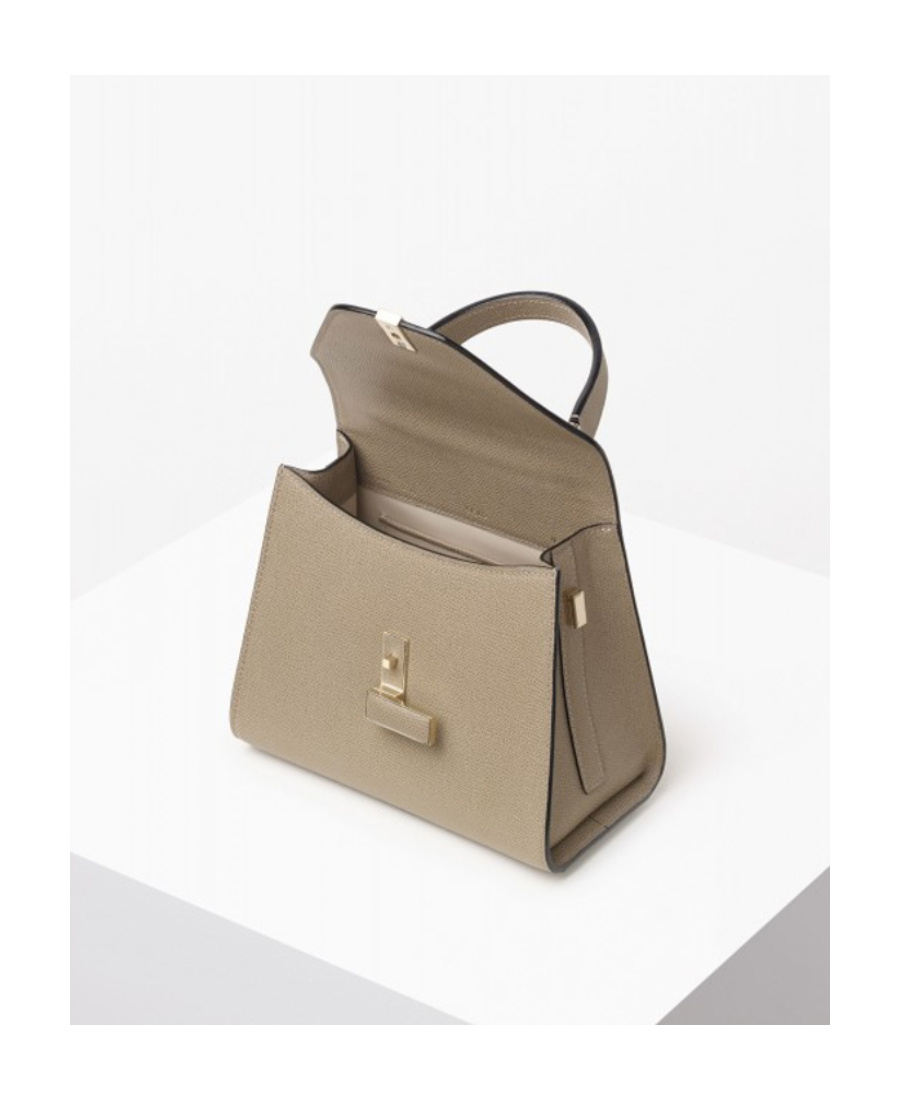 Valextra Mini Iside Grained Leather Bag In Nude