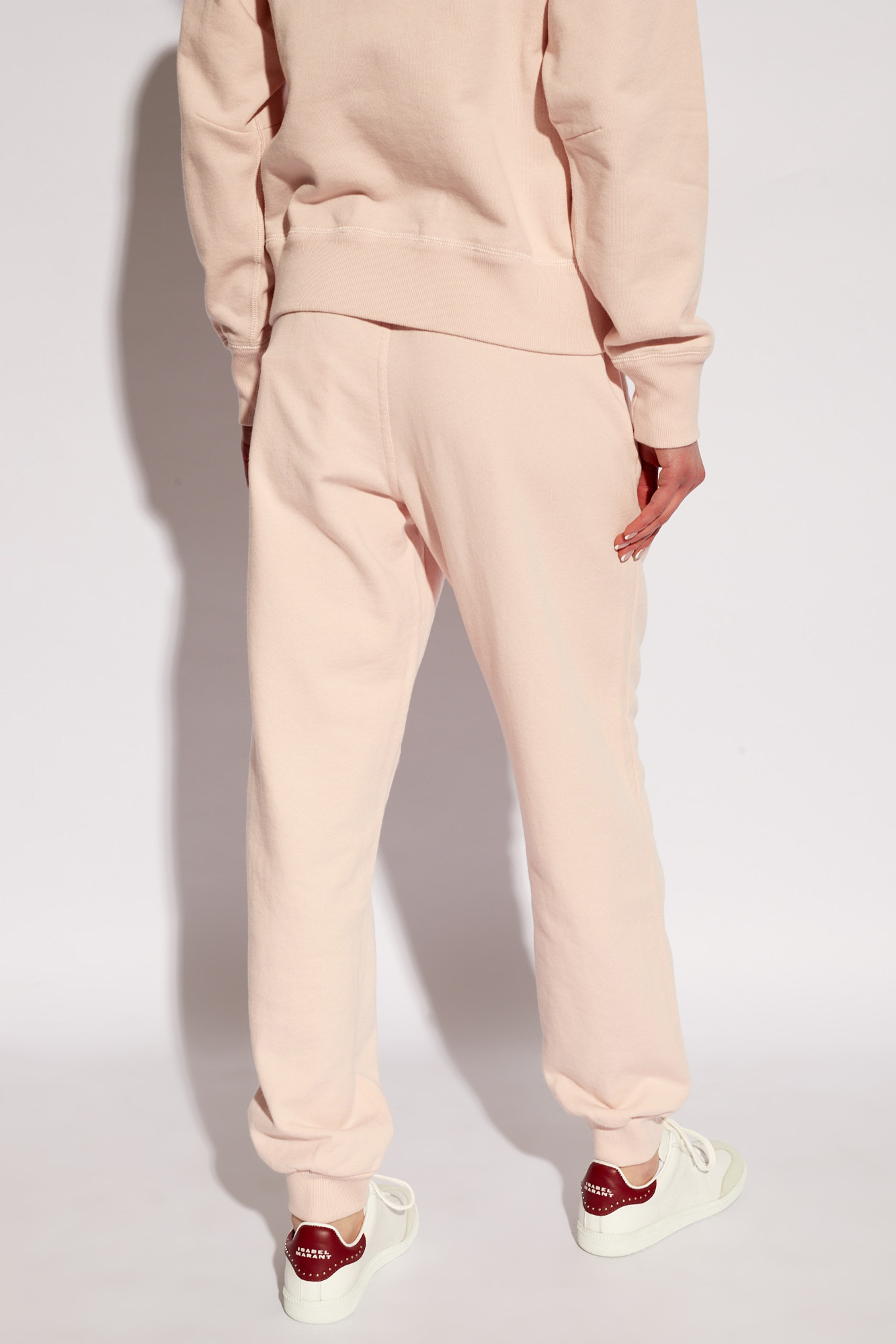 Isabel Marant Étoile Malona Logo Embroidered Track Pants In Nude
