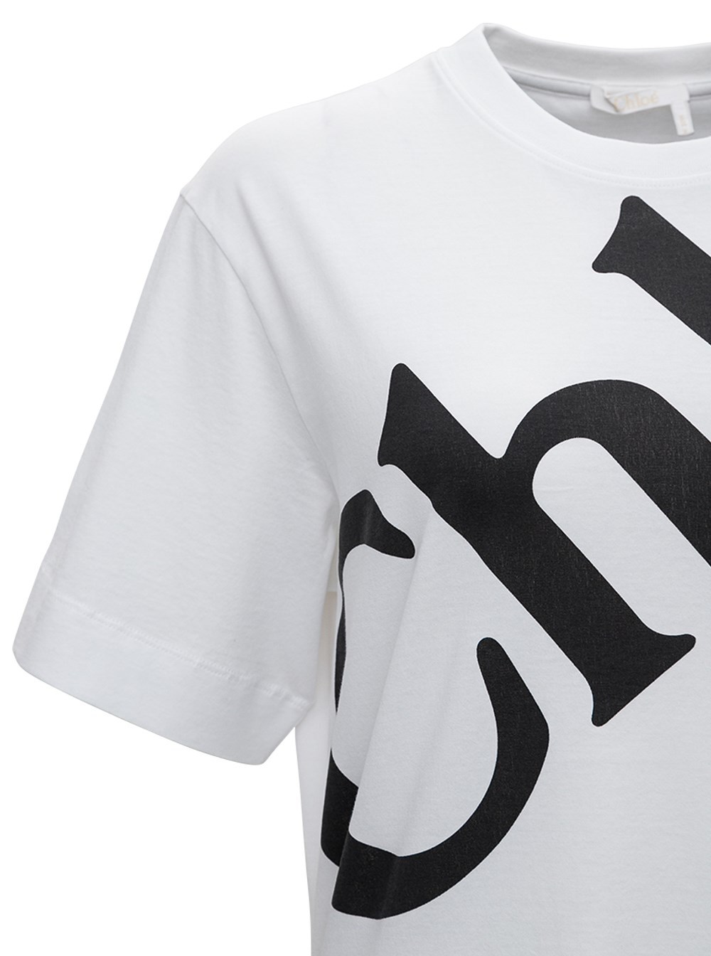 Chloé Maxi Logo-print Short-sleeve T-shirt In White