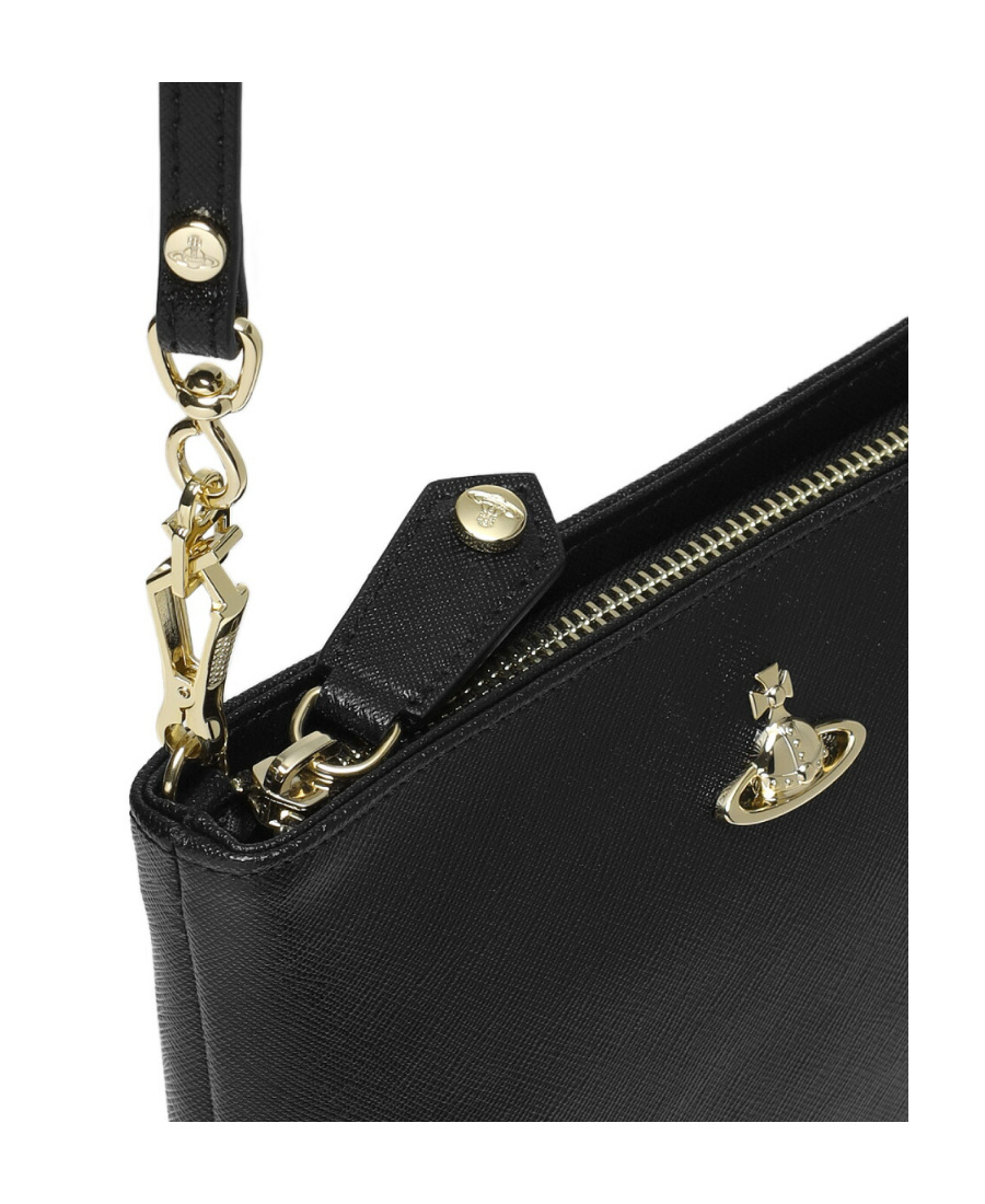 Vivienne Westwood Squire Square Leather Crossbody Bag In Black