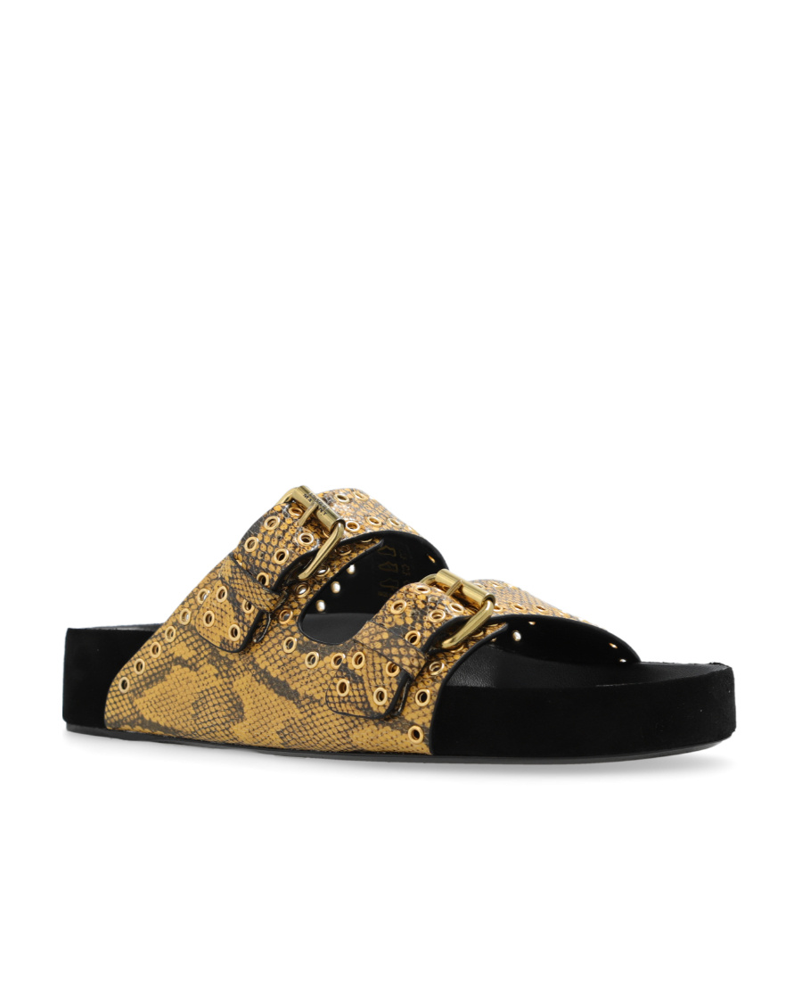 Shop Isabel Marant Lennyo Lizard-skin Leather Sandals In Multicolor