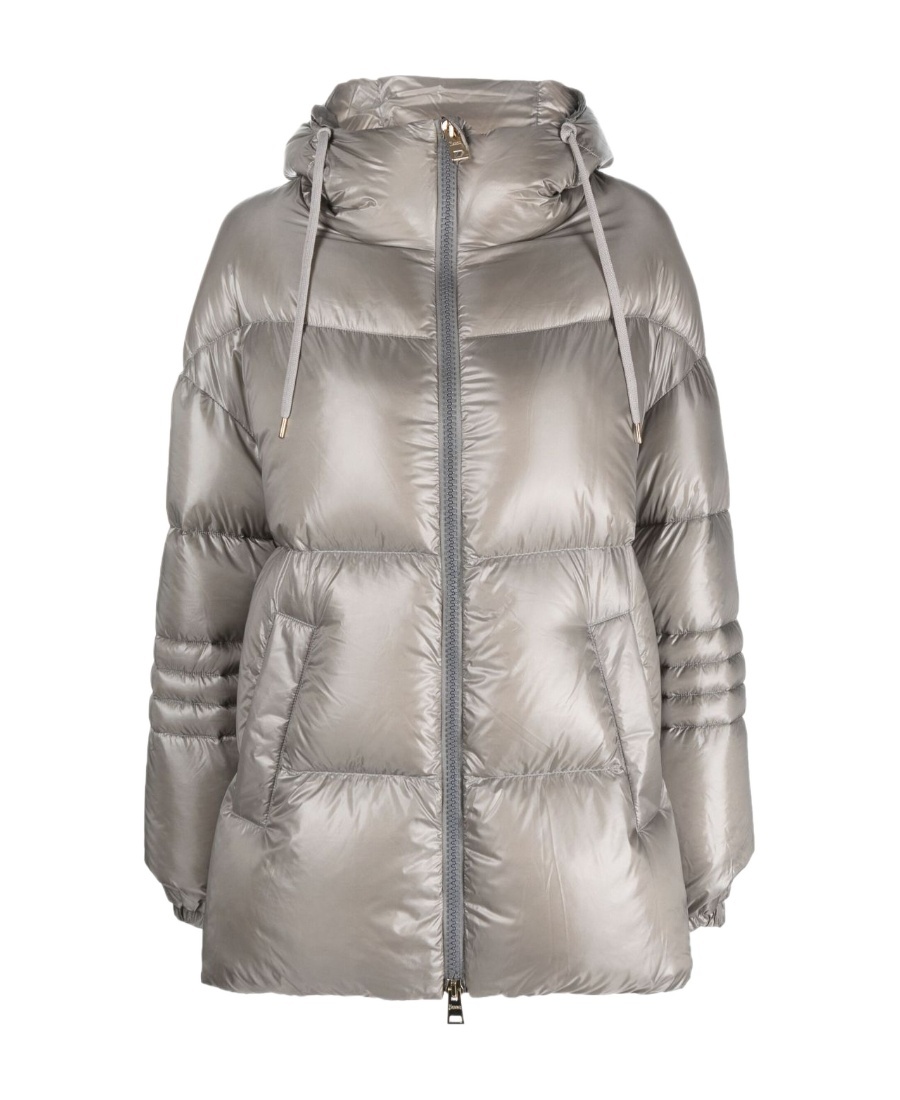Herno Padded Down-feather Zip-up Jacket In Gray